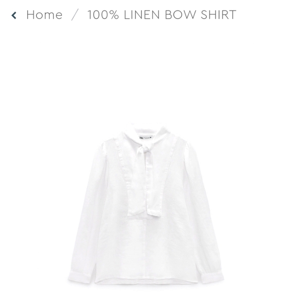 100% LINEN BOW SHIRT - Picture 5 of 8